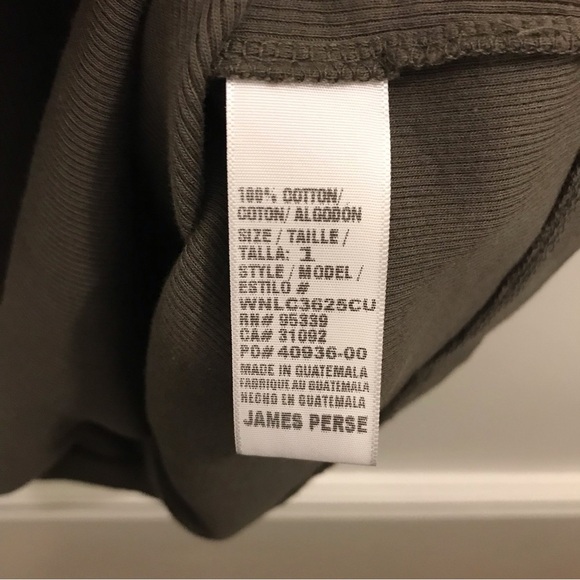 NWT James Perse Ribbed Knit Tank Top 1 platoon olive green cutaway small - Picture 7 of 10